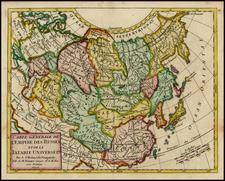 Russia, China, Central Asia & Caucasus and Russia in Asia Map By Didier Robert de Vaugondy