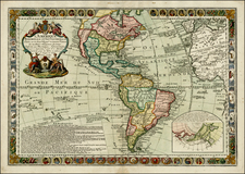 South America and America Map By Louis Charles Desnos / Guillaume Danet