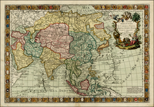 Asia and Asia Map By Louis Charles Desnos / Guillaume Danet