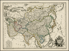 Asia and Asia Map By Conrad Malte-Brun