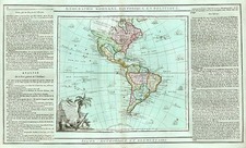 South America and America Map By Louis Brion de la Tour