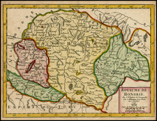Hungary, Romania and Balkans Map By Didier Robert de Vaugondy