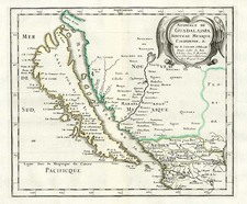 Southwest, Mexico, Baja California and California Map By Nicolas Sanson