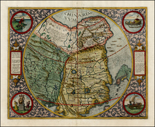 China, Japan, Korea and India Map By Cornelis de Jode