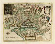 Mid-Atlantic and Southeast Map By Willem Janszoon Blaeu