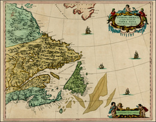 New England and Canada Map By Johannes Covens  &  Cornelis Mortier