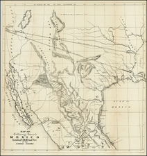 Texas, Plains, Southwest, Rocky Mountains, Mexico, Baja California and California Map By Albert Gilliam