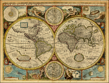 World, World and Celestial Maps Map By John Speed