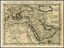 Turkey, Central Asia & Caucasus, Middle East, Turkey & Asia Minor and Greece Map By Giovanni Antonio Magini