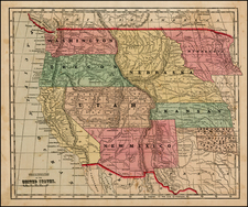 Texas, Plains, Southwest, Rocky Mountains and California Map By Sidney Morse