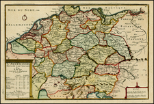 Netherlands, Austria, Poland, Hungary and Germany Map By Nicolas de Fer