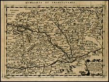 Hungary and Romania Map By Giovanni Antonio Magini