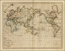 World and World Map By Mathew Carey