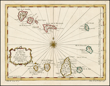 West Africa and African Islands, including Madagascar Map By Jacques Nicolas Bellin