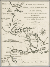 Midwest and Canada Map By Jacques Nicolas Bellin