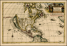 North America Map By Pieter van der Aa