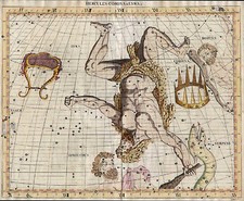 World, Celestial Maps and Curiosities Map By John Flamsteed