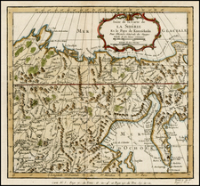 Central Asia & Caucasus and Russia in Asia Map By Jacques Nicolas Bellin