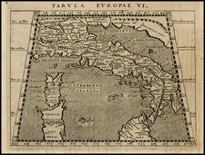 Italy and Balearic Islands Map By Giovanni Antonio Magini