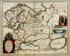 Poland, Russia, Ukraine, Baltic Countries, Central Asia & Caucasus and Russia in Asia Map By Matthaus Merian