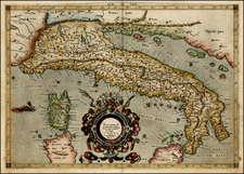 Italy and Balearic Islands Map By Gerard Mercator