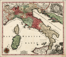 Europe and Italy Map By Matthaus Seutter