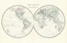 World and World Map By W. & A.K. Johnston