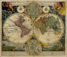 World, World, Celestial Maps and Curiosities Map By Johann Baptist Homann