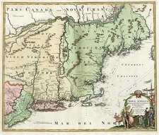 New England and Mid-Atlantic Map By Johann Baptist Homann