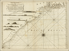 The Coast of India, from Point Gordeware to the Ganges Comprehending Part of the Coast of Golconda The Coasts of Orissa and Bengal, with the Mouth of the Hoogly River . . . 1794 By Laurie & Whittle