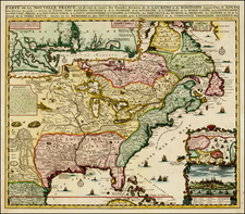 United States, Mid-Atlantic, South, Southeast, Midwest, Plains, North America and Canada Map By Henri Chatelain