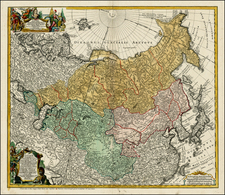 Asia, China, Japan, Korea, India, Other Islands, Central Asia & Caucasus and Russia in Asia Map By Homann Heirs / Johann Matthaus Haas