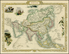 Asia and Asia Map By John Tallis