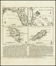 Florida, Caribbean, Spain, West Africa and Balearic Islands Map By Francois Godefroy