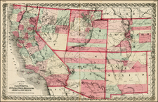 Southwest, Rocky Mountains and California Map By G.W.  & C.B. Colton