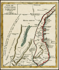 East Africa Map By Gilles Robert de Vaugondy