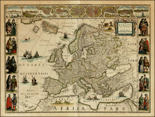 Europe Map By Willem Janszoon Blaeu