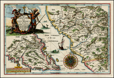 Mexico, Baja California and California Map By Heinrich Scherer