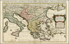 Ukraine, Romania, Balkans, Italy, Turkey, Balearic Islands and Greece Map By Alexis-Hubert Jaillot