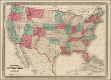 United States Map By Alvin Jewett Johnson