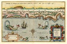 Spain and Curiosities Map By Lucas Janszoon Waghenaer