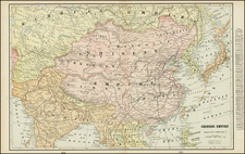China, Japan, Korea, India, Central Asia & Caucasus and Russia in Asia Map By George F. Cram