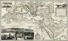 Turkey, Mediterranean, Middle East, Holy Land, Turkey & Asia Minor, Egypt, North Africa and Greece Map By Herman Moll