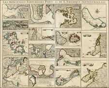 United States, New England, Mid-Atlantic, Southeast, North America, Caribbean, Central America, South America and Canada Map By Covens & Mortier / Henry Popple