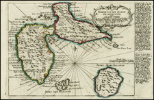 Caribbean Map By Christian Friedrich von der Heiden