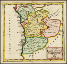West Africa Map By Gilles Robert de Vaugondy
