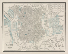 Spain Map By George F. Cram