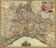 Italy and Northern Italy Map By Frederick De Wit