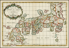 Japan Map By Jacques Nicolas Bellin