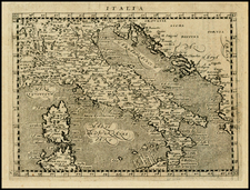 Italy and Balearic Islands Map By Giovanni Antonio Magini